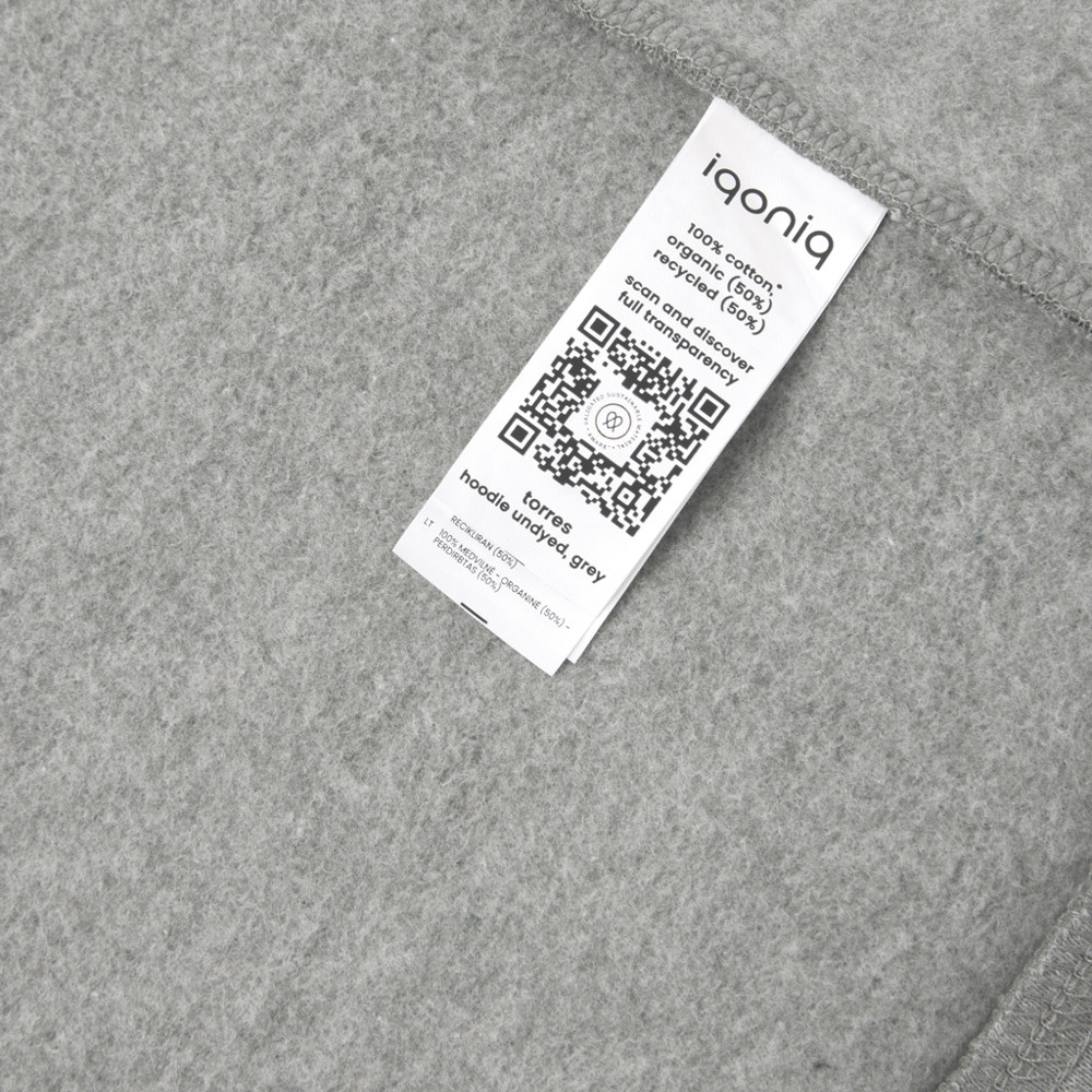 IQONIQ Torres gerecycled katoen hoodie ongeverfd