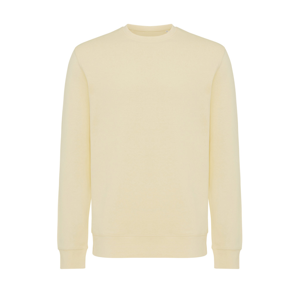 IQONIQ Etosha lichtgewicht gerecycled katoen sweater - cream yellow (± PMS 12-0717 TCX)