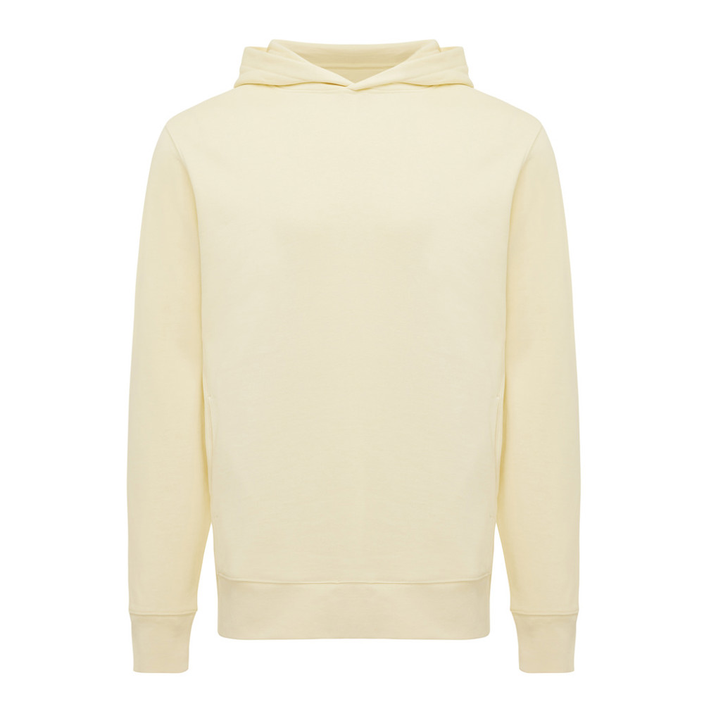 IQONIQ Yengo recycled katoen hoodie met steekzakken - cream yellow (± PMS 12-0717 TCX)