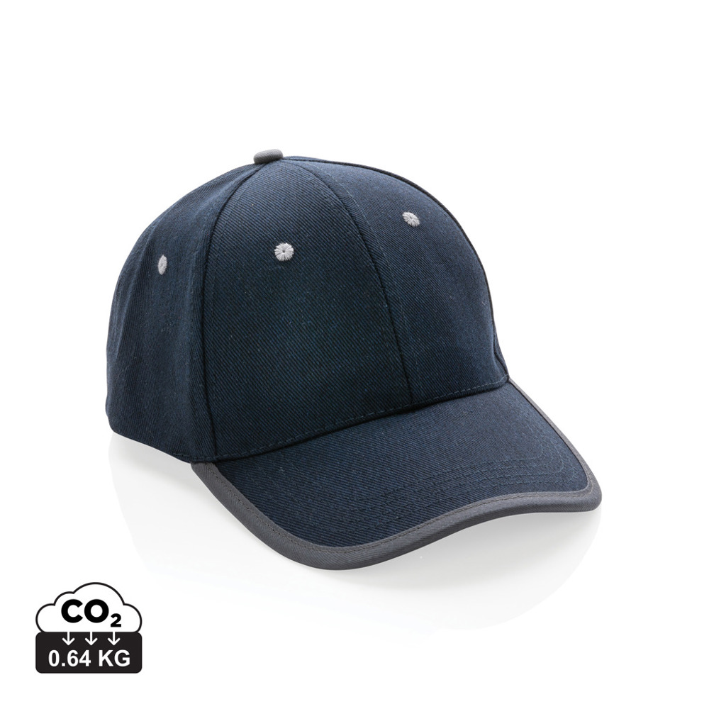 Impact AWARE™ 6 panel 280gr recycled katoen cap met bies
