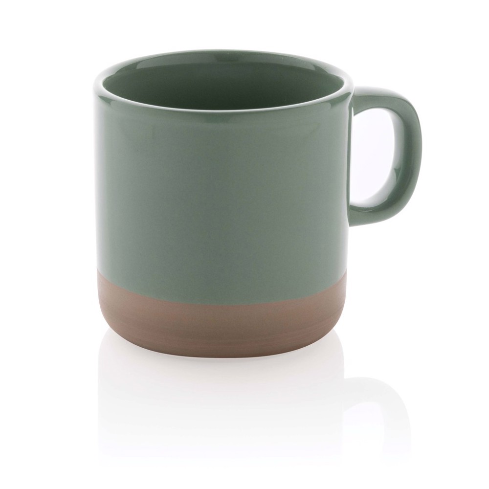 Geglazuurde keramische mok 300 ml - groen (± PMS 5507C)