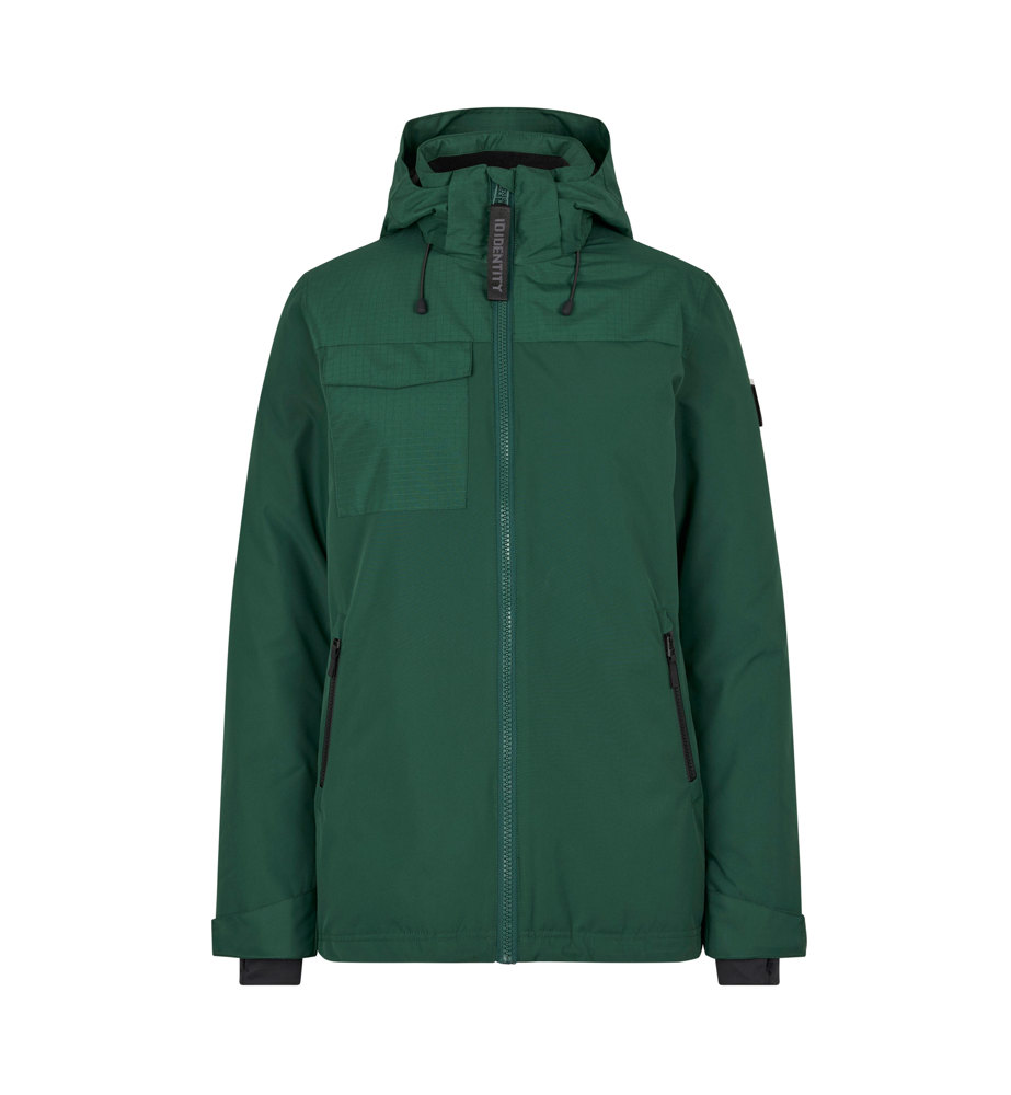 Gewatteerde winterjas met capuchon | dames - Fles groen (C-590)