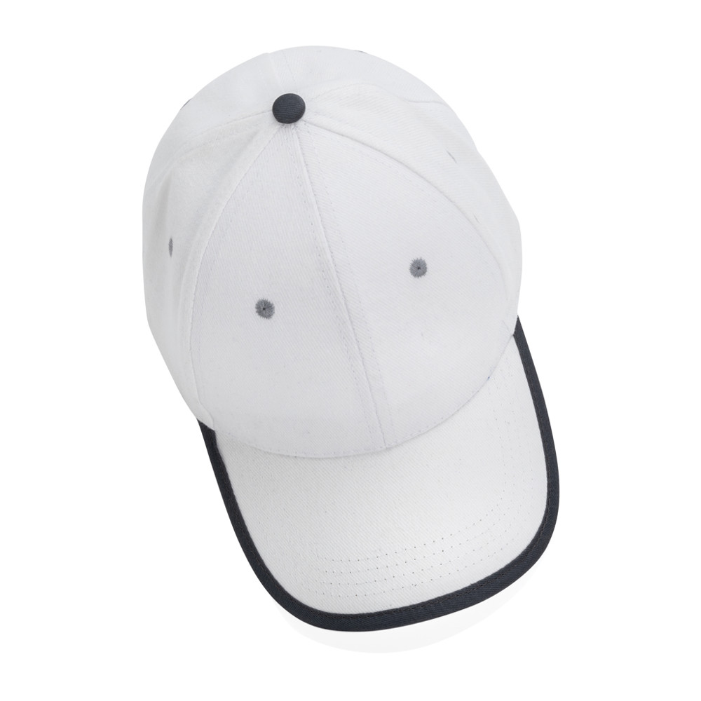 Impact AWARE™ 6 panel 280gr recycled katoen cap met bies