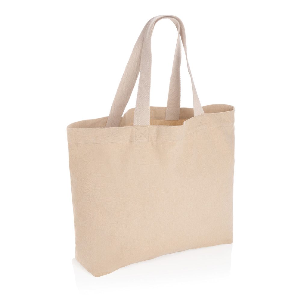 Impact Aware™ recycled canvas XL draagtas 240gsm ongeverfd - bruin (± PMS 482)
