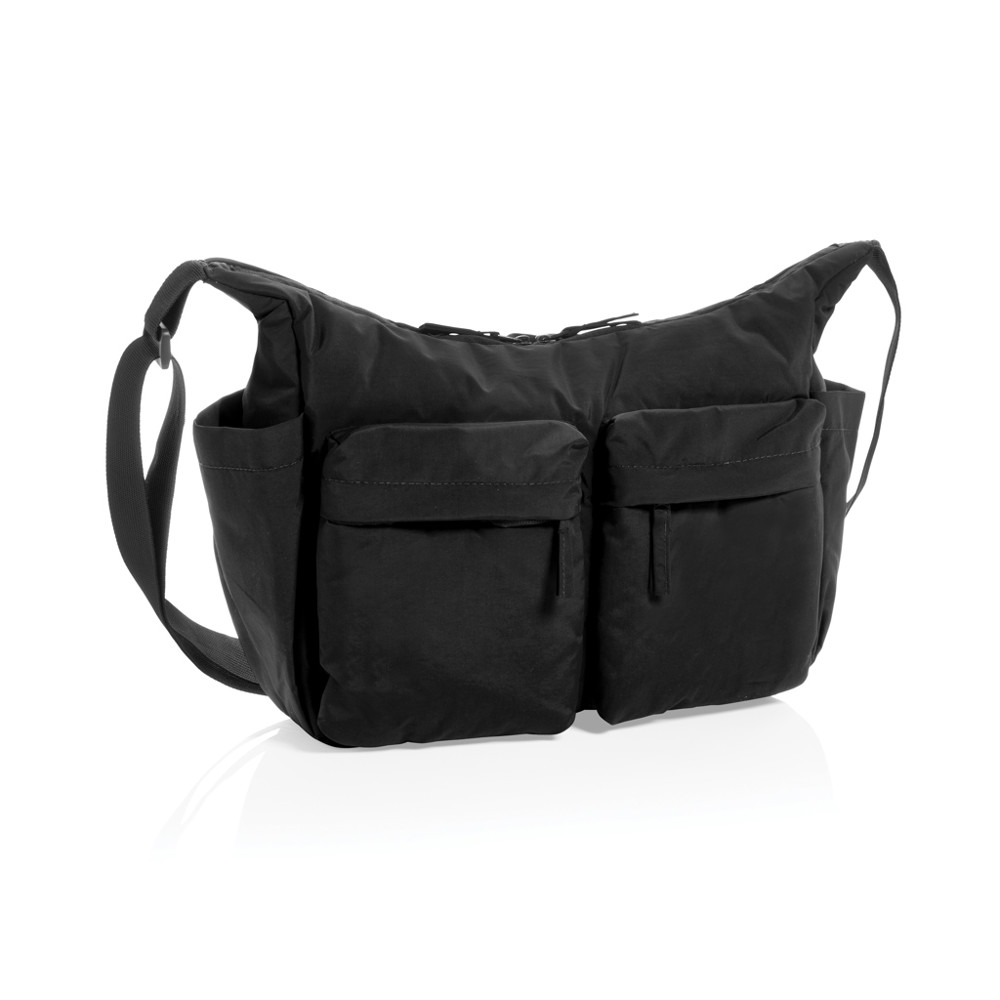 KENTO URBAN RCS gerecyclede nylon gewatteerde schoudertas - zwart (± PMS Black)