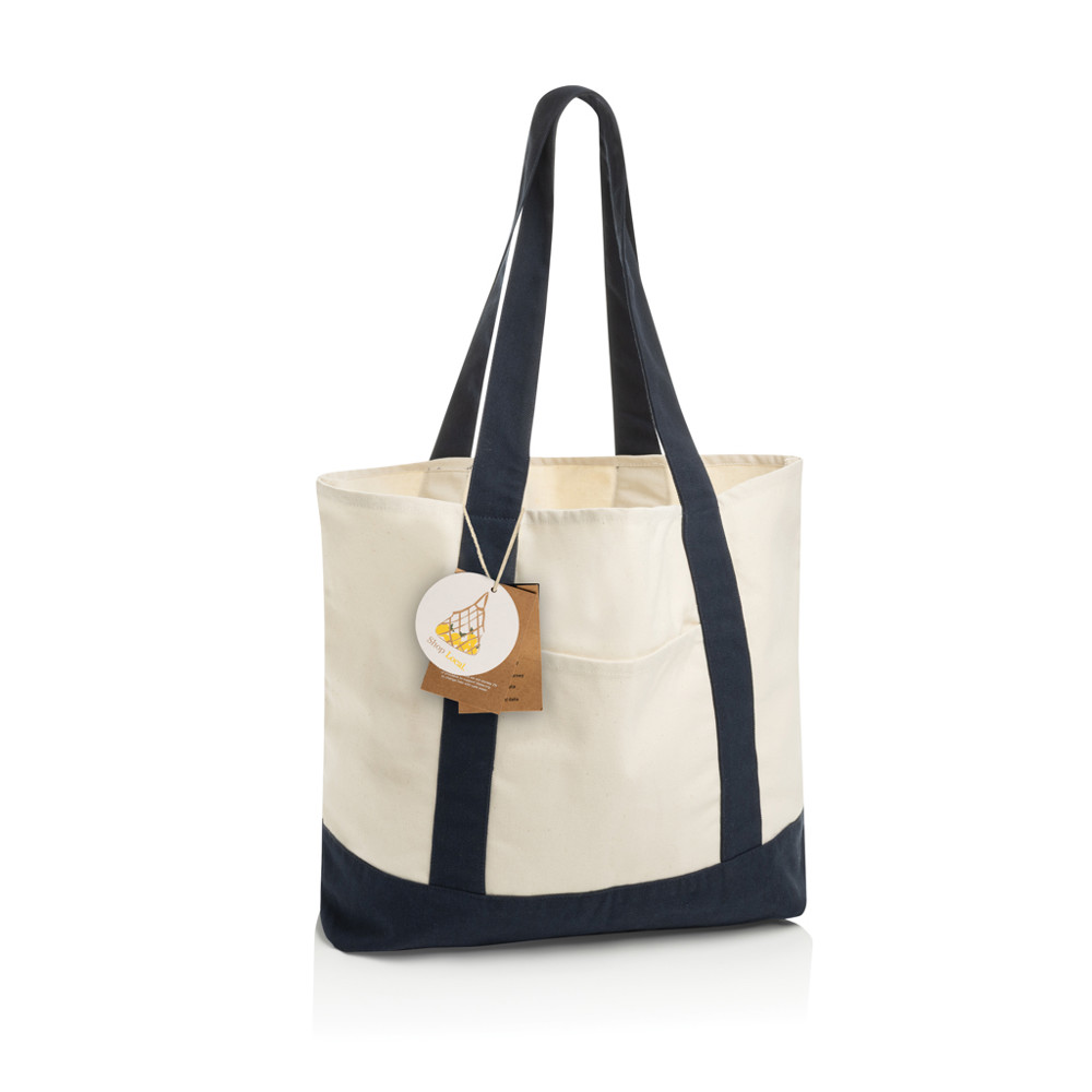 SHOP LOCAL AWARE™ recycled cotton 350gsm Tote bag - donkerblauw (± PMS navy)