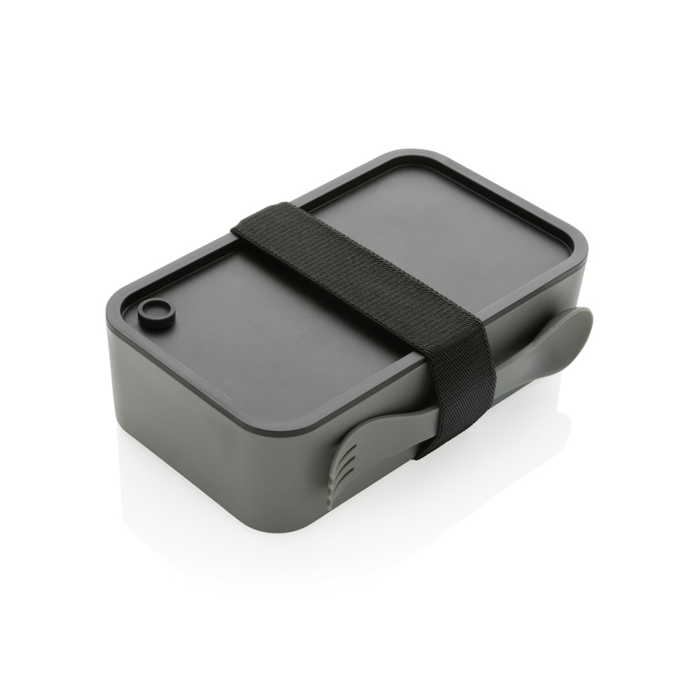 PP lunchbox met spork - grijs (± PMS Cool Grey 9)