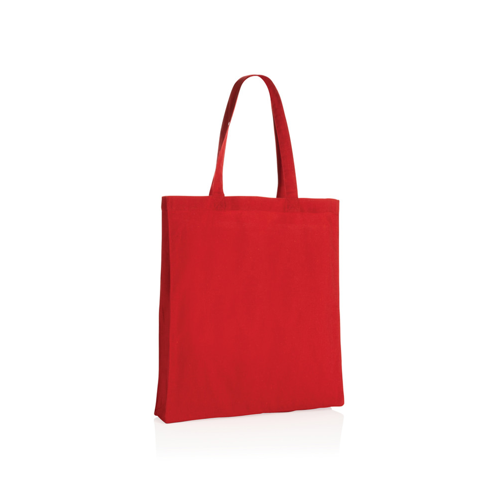 Impact AWARE™ gerecycled katoenen draagtas met bodem 145gsm - rood (± PMS 186)