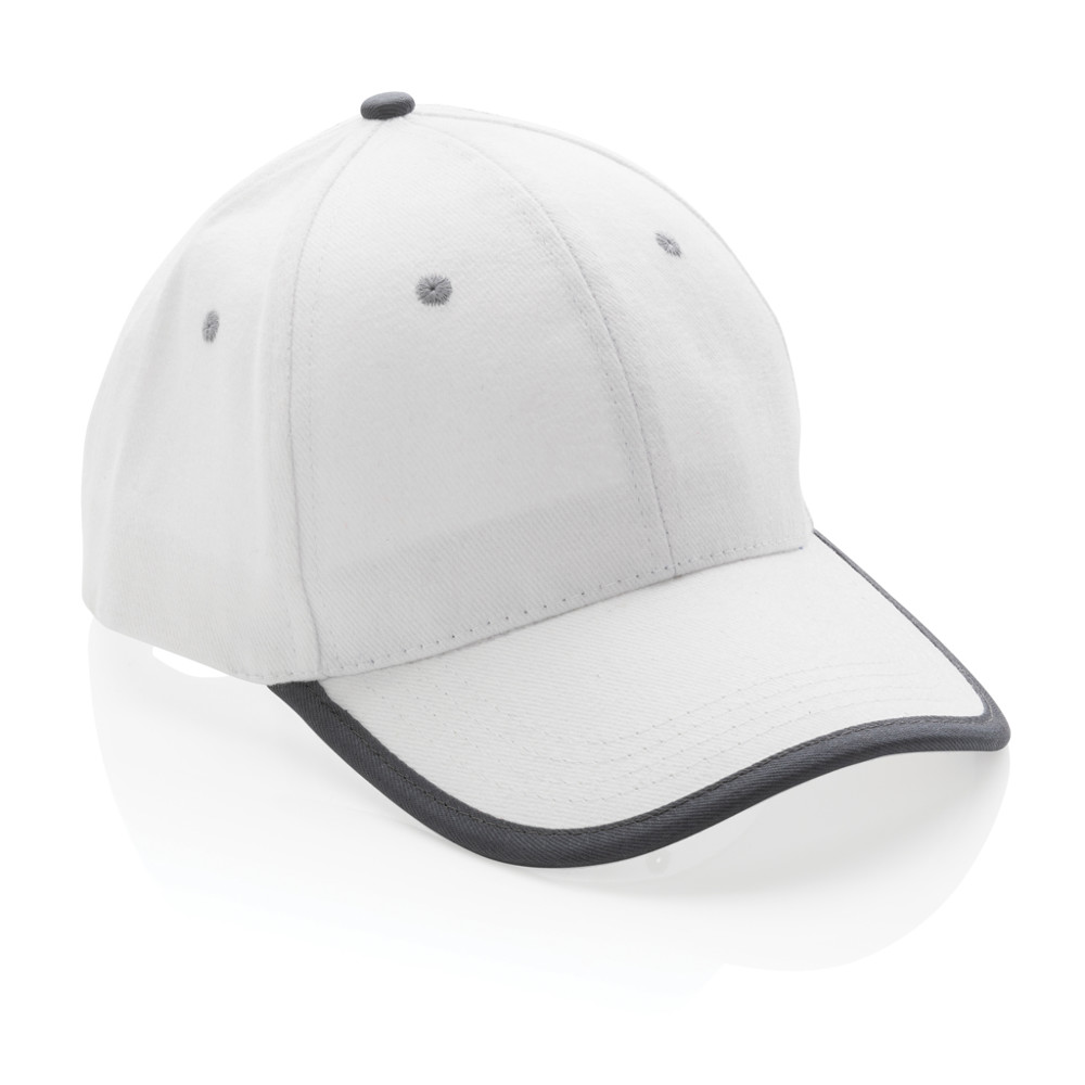 Impact AWARE™ 6 panel 280gr recycled katoen cap met bies