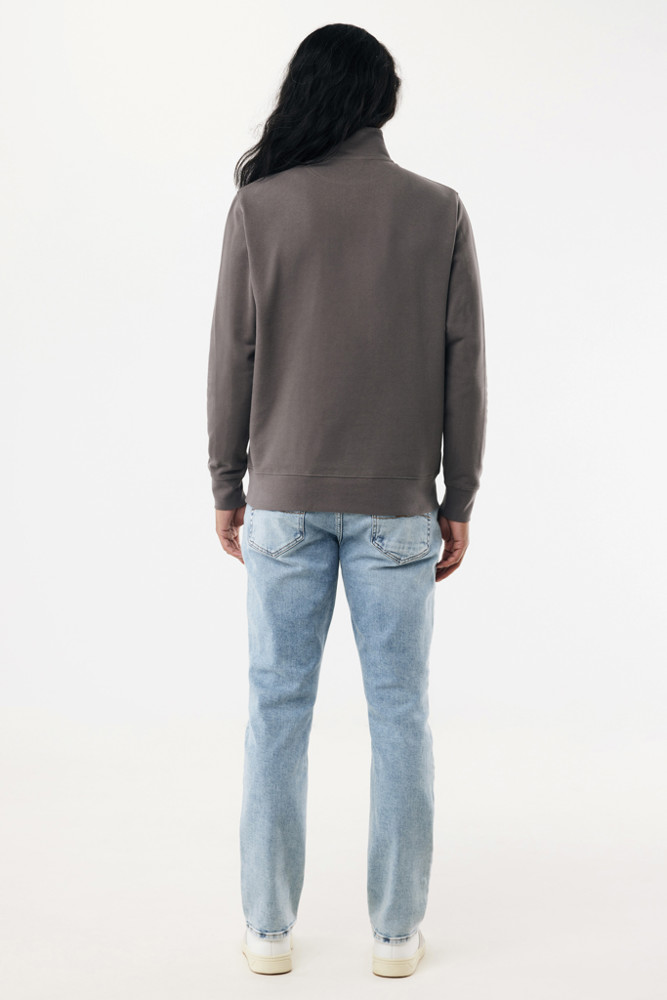 IQONIQ Elgon gerecycled katoen sweater met kwartritssluiting