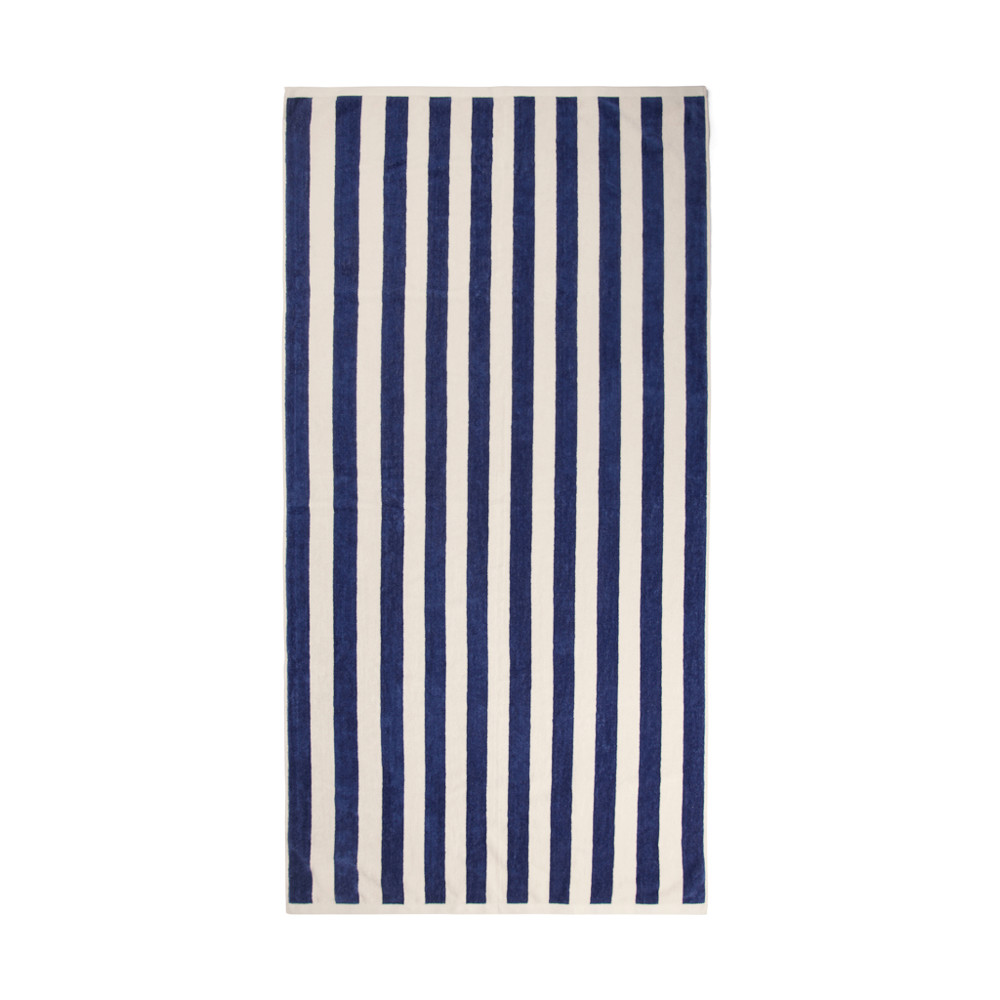 VINGA Lagoa GRS strandhanddoek - donkerblauw, wit (± PMS 19-0427 TPG/ ± PMS White)