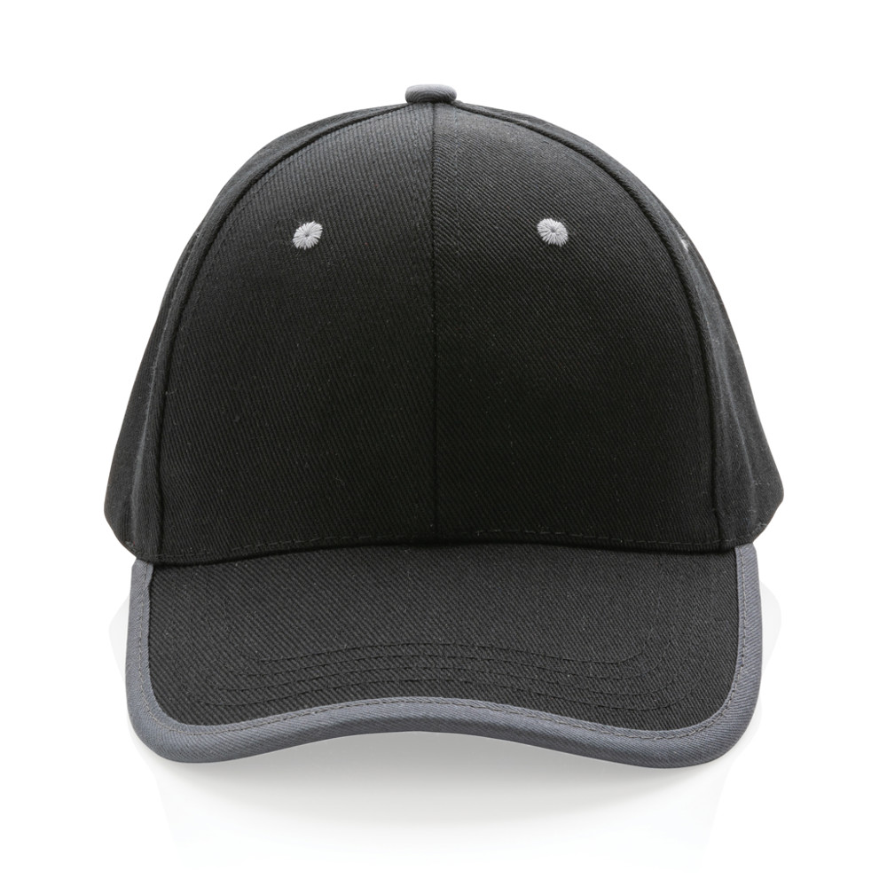 Impact AWARE™ 6 panel 280gr recycled katoen cap met bies