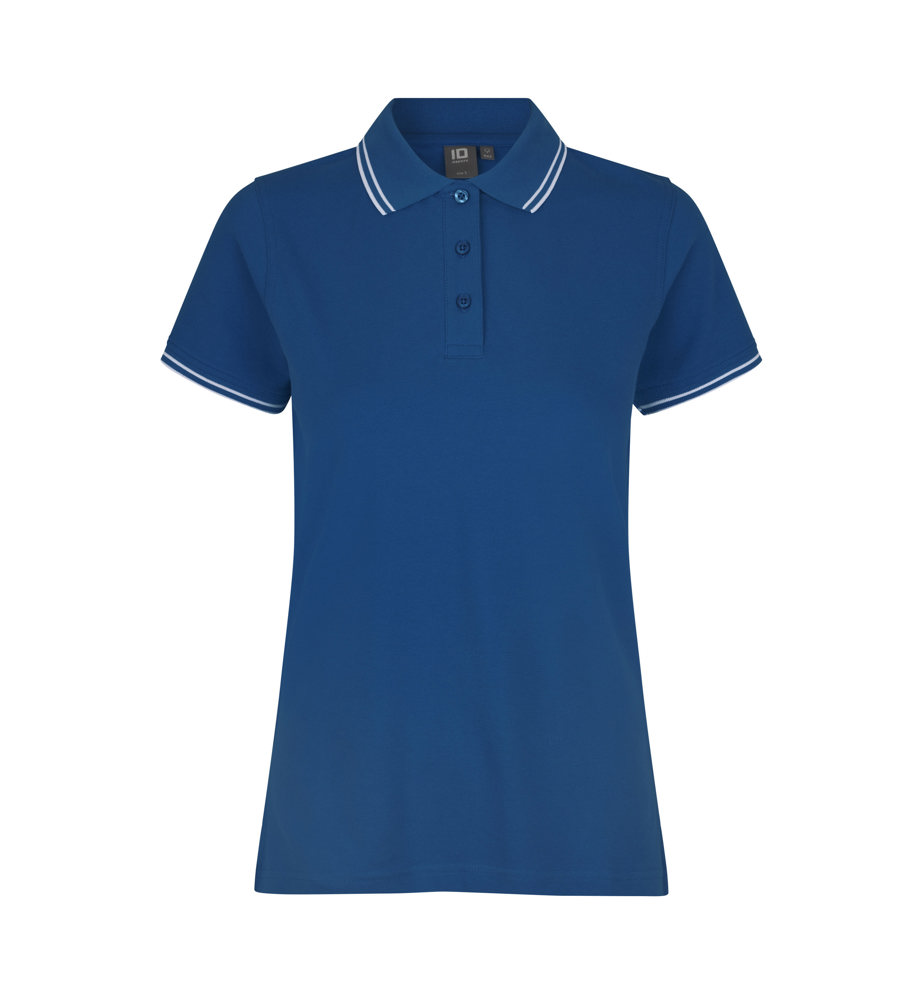 Contrast poloshirt | stretch | dames - Azur (C-735)