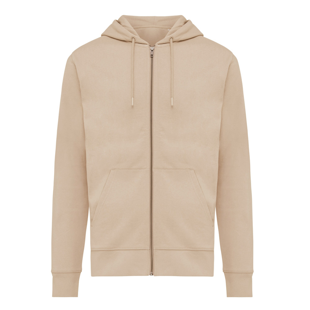 IQONIQ Abisko gerecycled katoen hoodie met rits - desert (± PMS 14-0708 TCX)