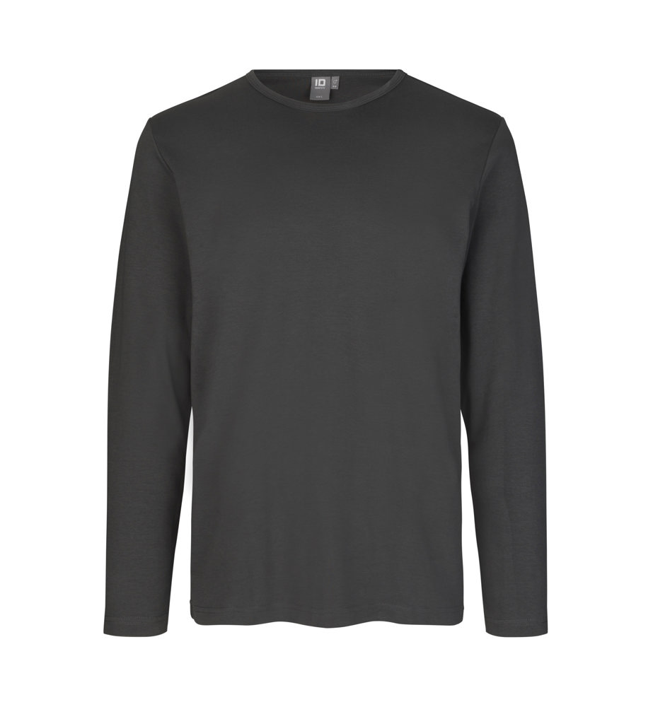 Interlock T-shirt | lange mouw - Houtskool (C-295)