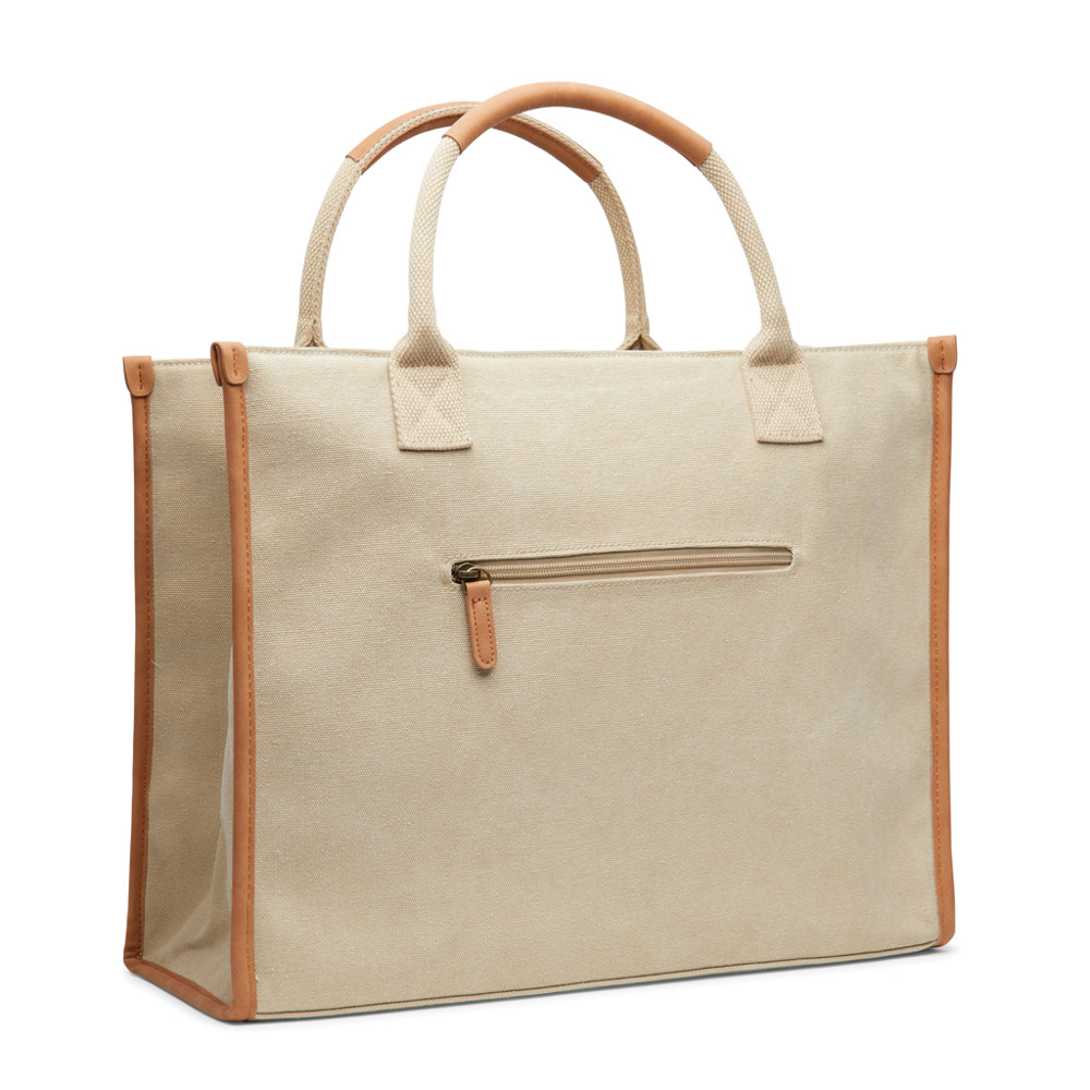 VINGA Bosler RCS recycled canvas office draagtas - beige (± PMS 14-1012)