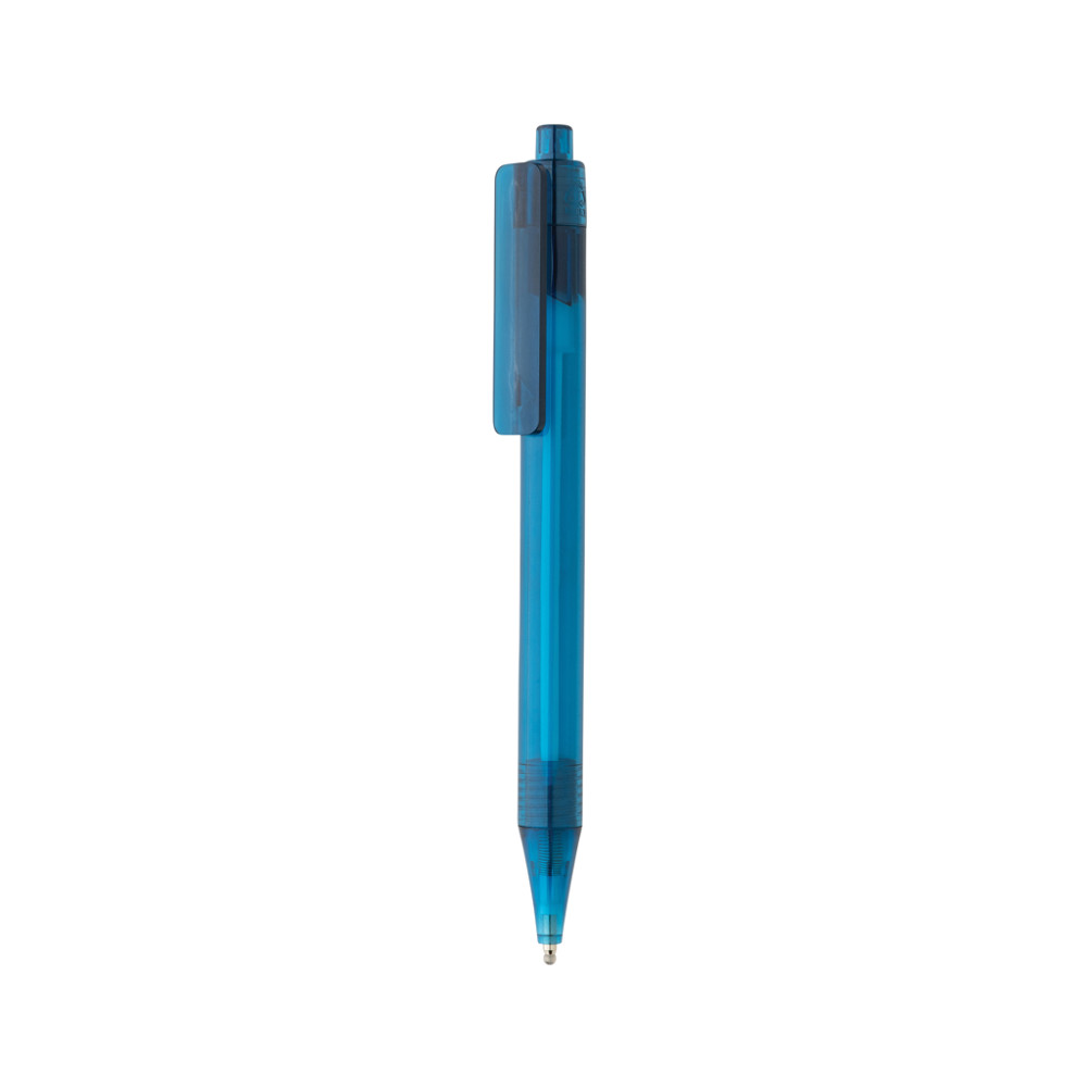GRS RPET X8 transparante pen - blauw (± PMS 541)