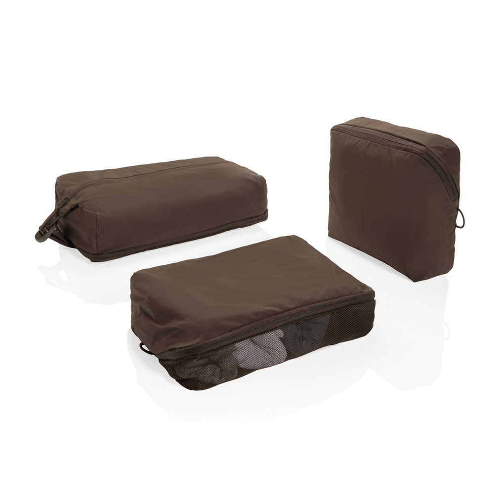 KENTO URBAN RCS gerecyclede nylon packing cube set - bruin (± PMS 4273C)