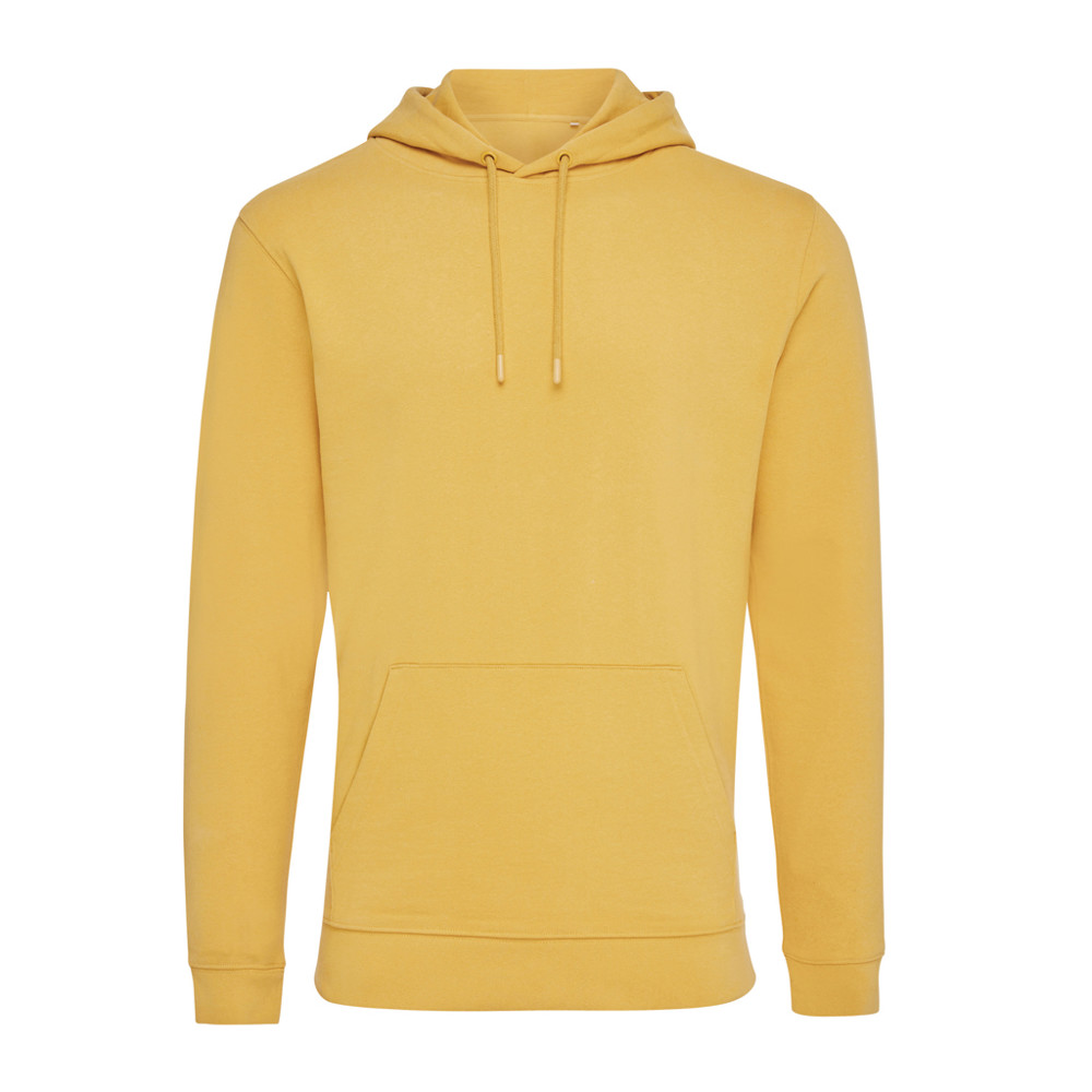 IQONIQ Jasper gerecycled katoen hoodie - ochre yellow (± PMS 14-1041 TCX)