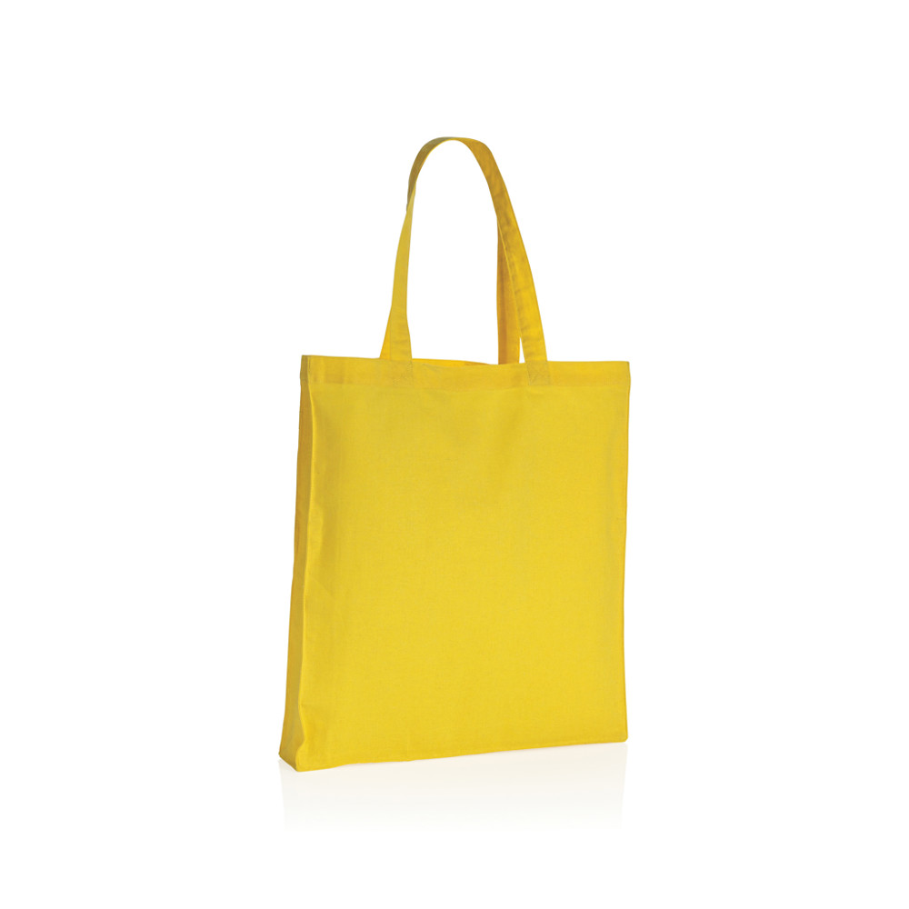 Impact AWARE™ gerecycled katoenen draagtas met bodem 145gsm - geel (± PMS yellow)