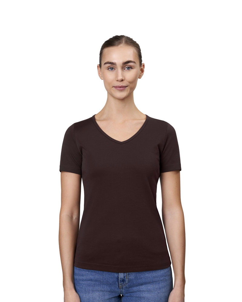 Interlock T-shirt | v-hals | dames