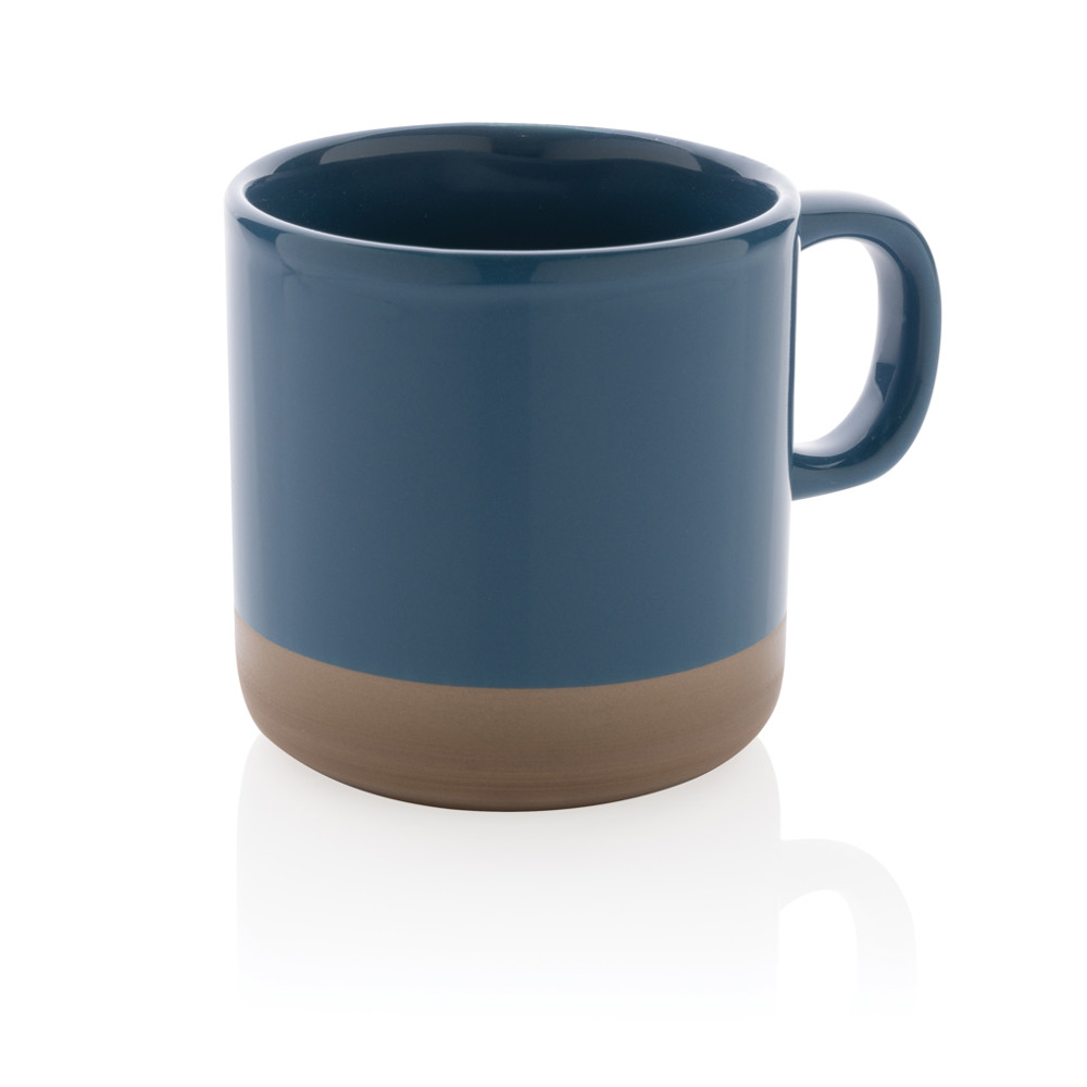 Geglazuurde keramische mok 300 ml - blauw (± PMS 2160C)