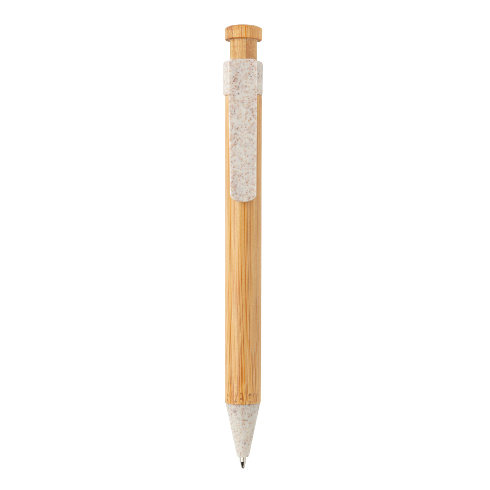 Bamboe pen met tarwestro clip