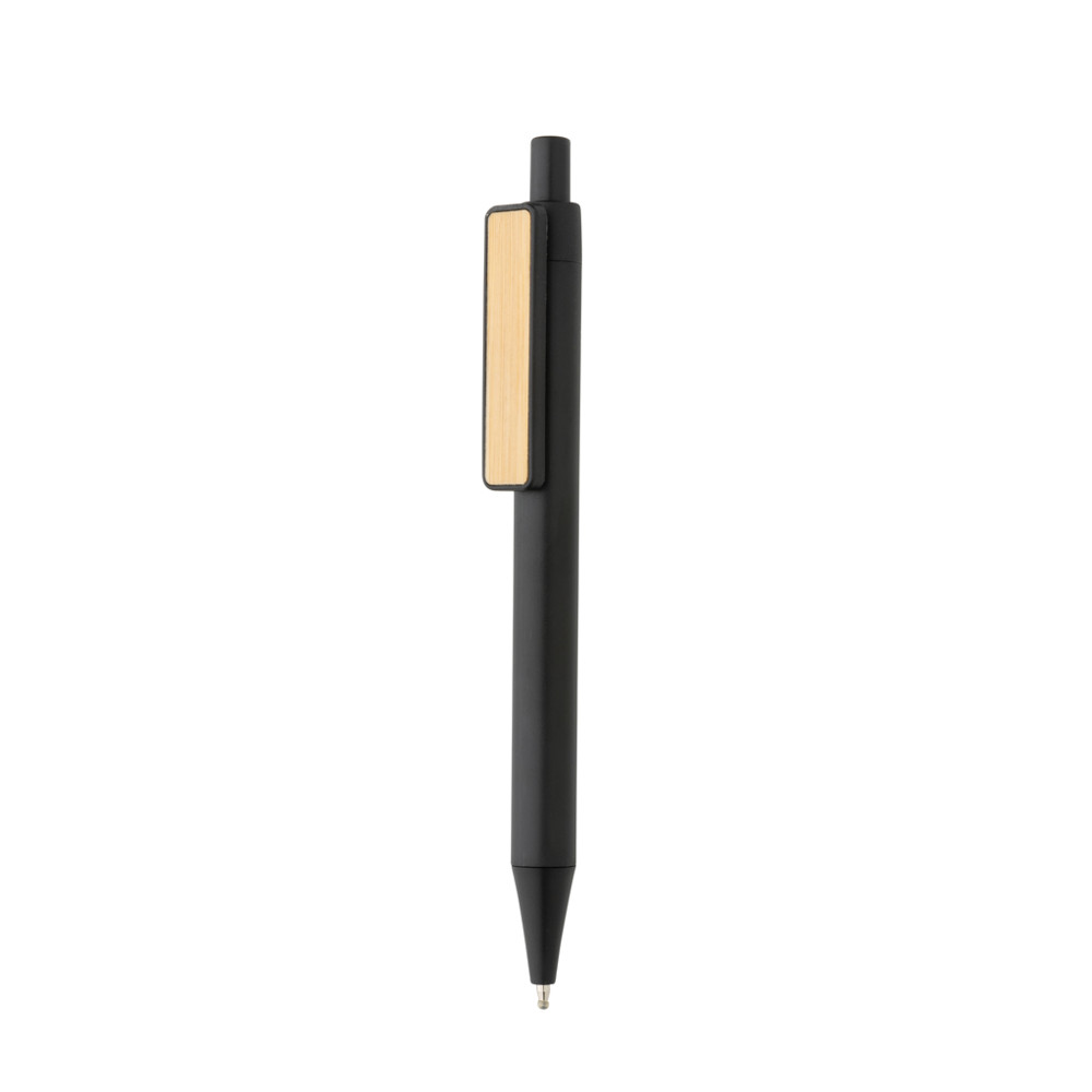 GRS RABS pen met bamboe clip - zwart (± PMS Black)