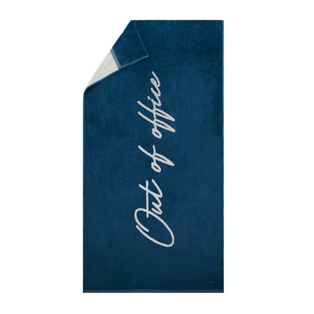 VINGA Lounge stoel handdoek - donkerblauw, beige (± PMS 19-4324 TPG/ ± PMS 11-0606 TCX)