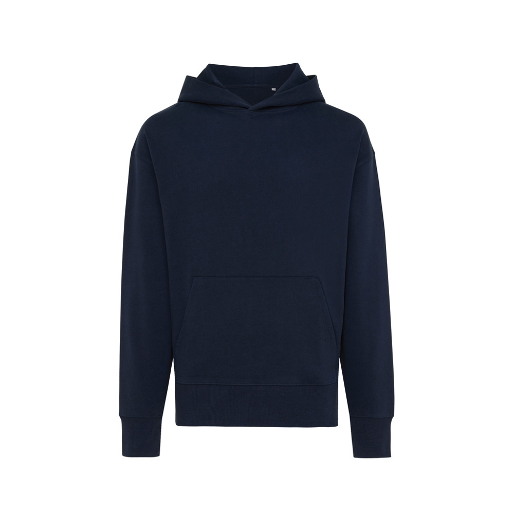 IQONIQ Yoho gerecycled katoen relaxed hoodie - donkerblauw (± PMS 19-3923TCX)