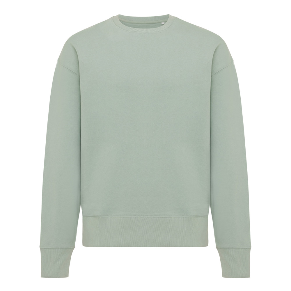 IQONIQ Kruger gerecycled katoen relaxed sweater - iceberg green (± PMS 15-5205 TCX)