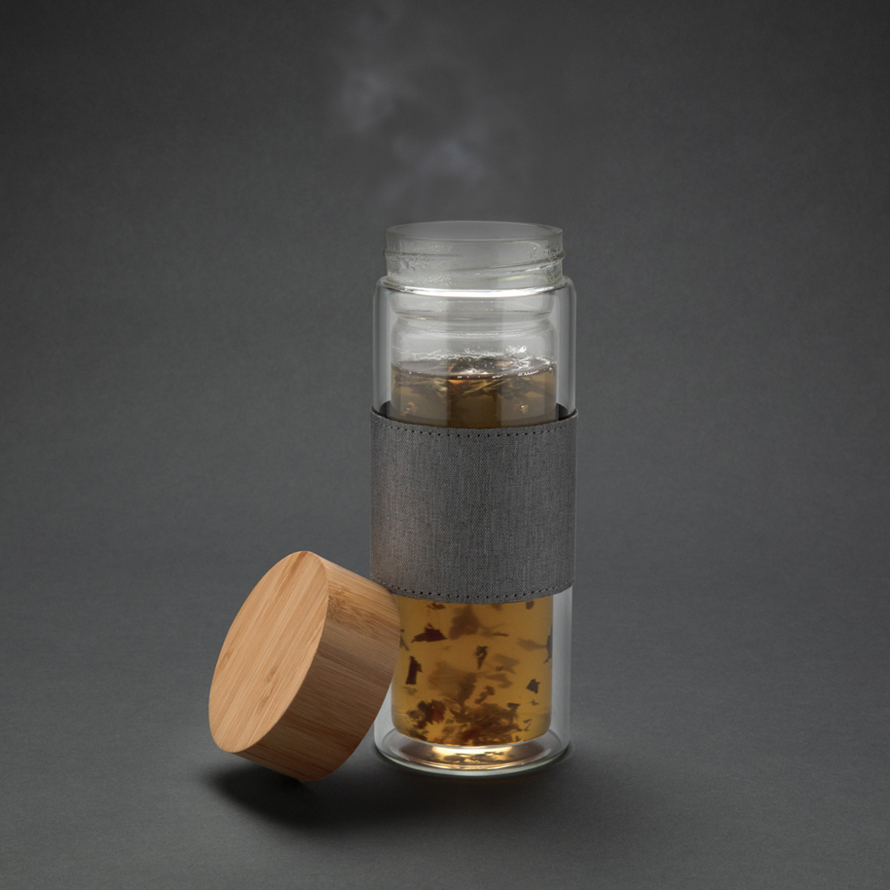 Impact dubbelwandige borosilicaat glazen drinkfles