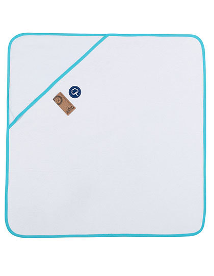 ARTG - Babiezz® ALL-Over Sublimation Hooded Towel - White, Aqua Blue