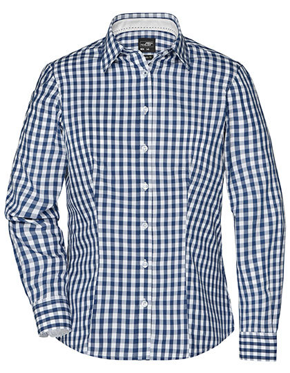 Daiber - Ladies´ Checked Blouse - Navy, White