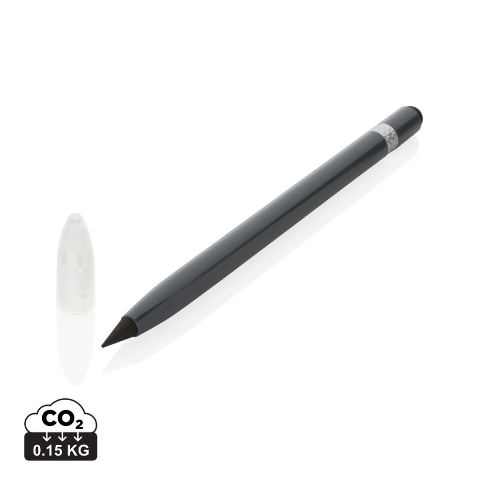 Aluminium inktloze pen met gum