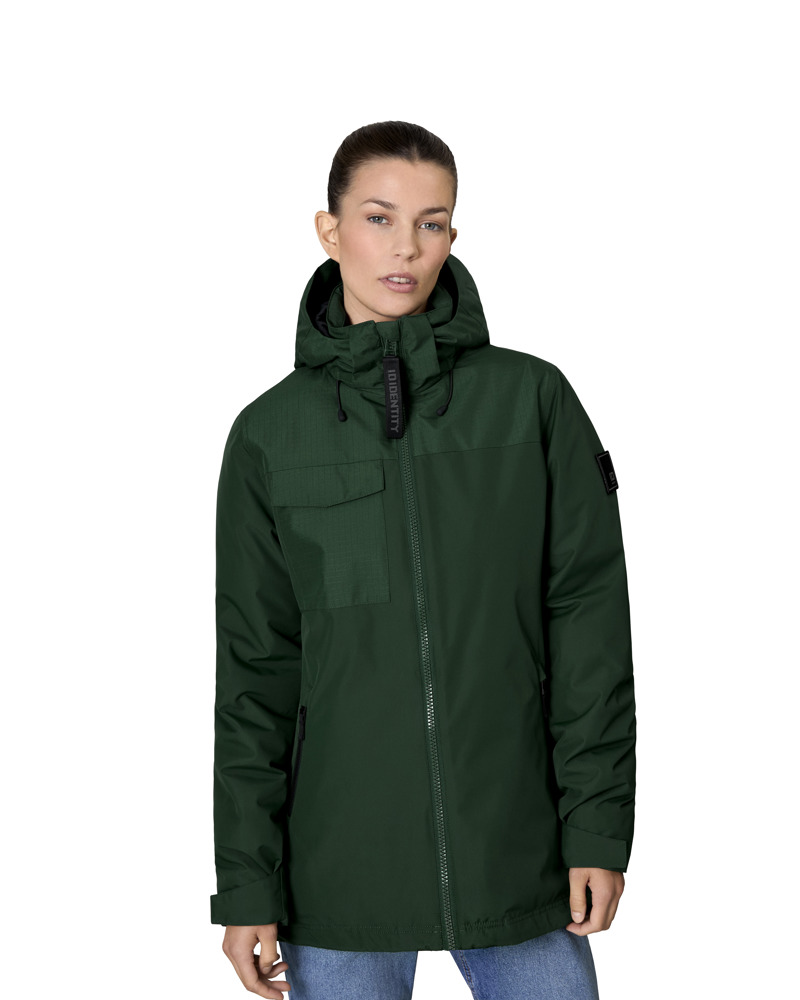 Gewatteerde winterjas met capuchon | dames