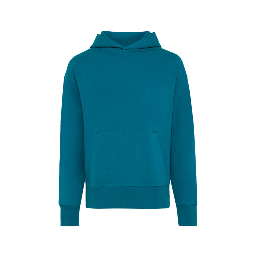 IQONIQ Yoho gerecycled katoen relaxed hoodie - dark teal (± PMS 19-4535 TCX)