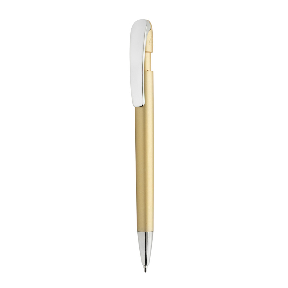 Glide GRS gecertificeerde R-ABS Pen met metalen clip - goudkleurig (± PMS 7407)