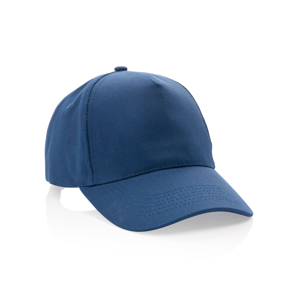 Impact AWARE™ 5 panel 280gr recycled katoenen cap - donkerblauw (± PMS 539)