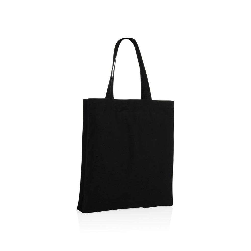 Impact AWARE™ gerecycled katoenen draagtas met bodem 145gsm - zwart (± PMS Black)