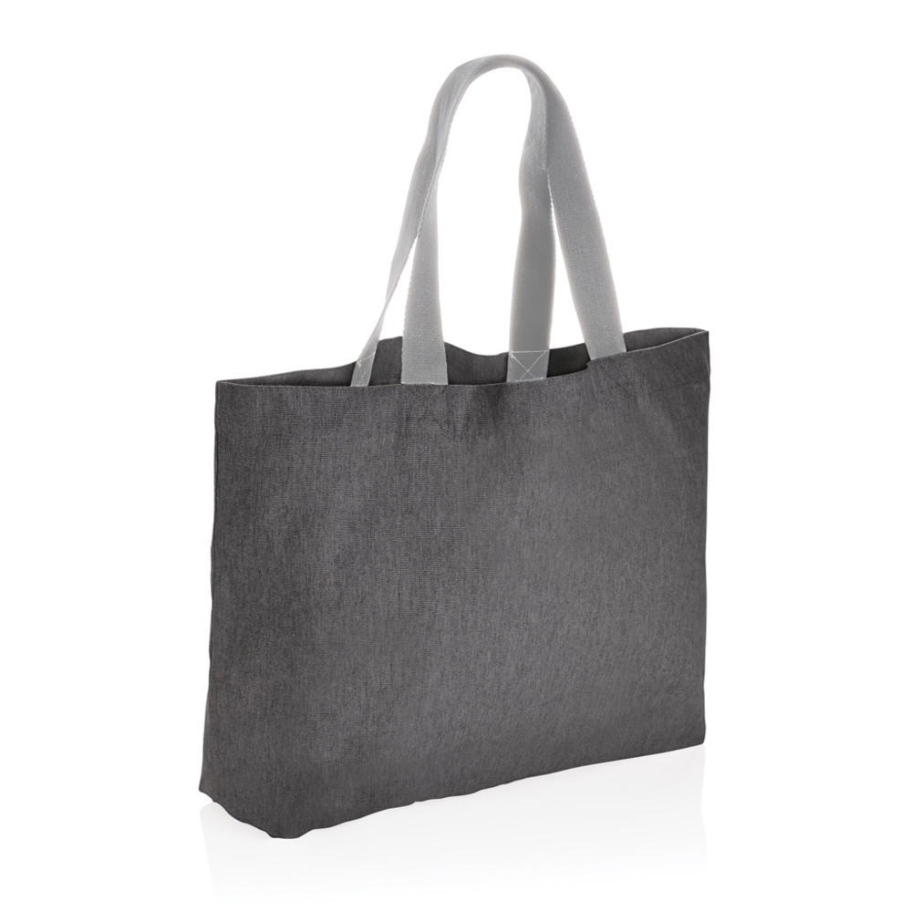 Impact Aware™ recycled canvas XL draagtas 240gsm ongeverfd - antraciet (± PMS Cool Grey 11)