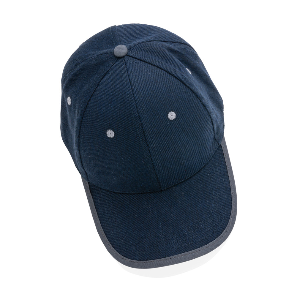 Impact AWARE™ 6 panel 280gr recycled katoen cap met bies