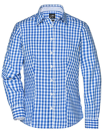 Daiber - Ladies´ Checked Blouse - Royal, White