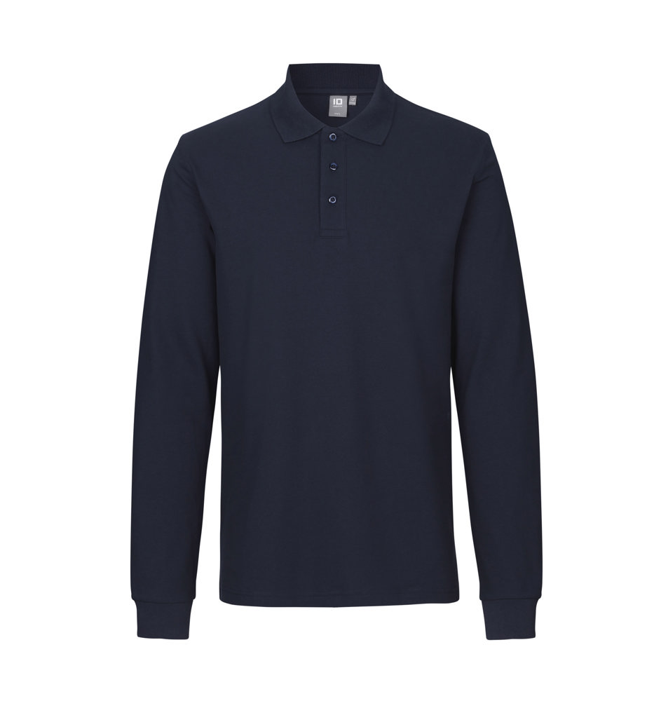 Poloshirt met lange mouw | stretch - Marine (C-790)