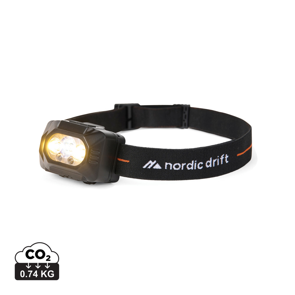 NordicDrift Everest krachtige hoofdlamp met dubbele batterij