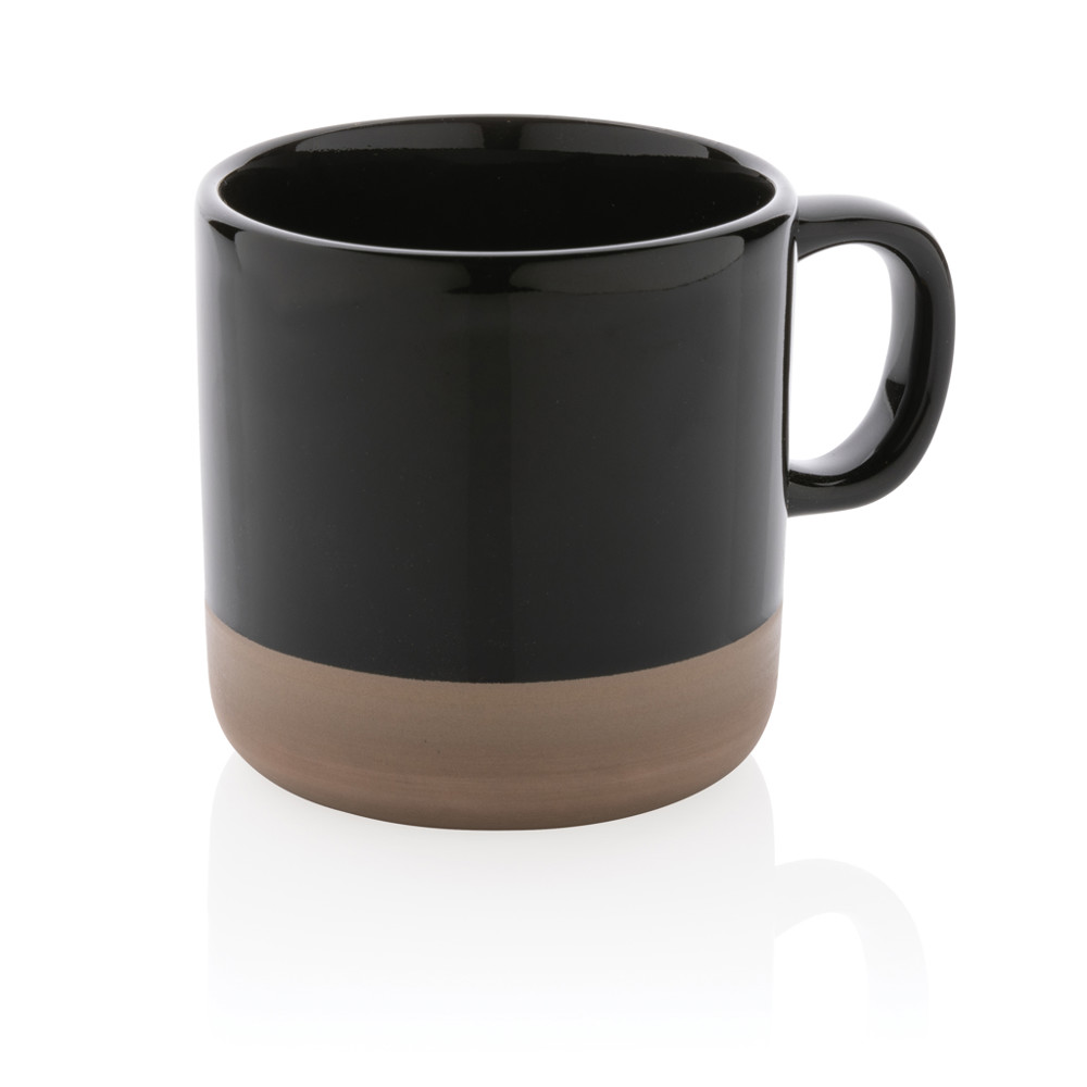 Geglazuurde keramische mok 300 ml - zwart (± PMS Black)