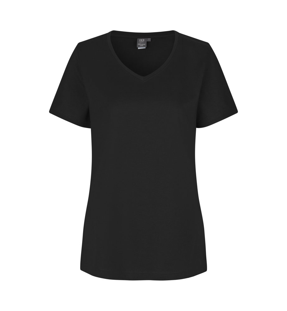 PRO Wear CARE T-shirt | v-hals | dames - Zwart (C-900)
