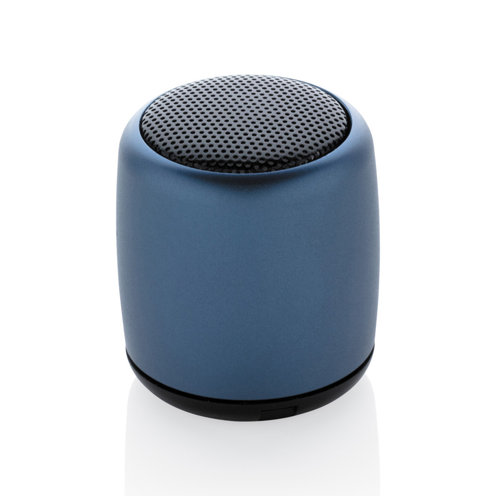 Mini aluminium draadloze speaker - blauw (± PMS 8781)