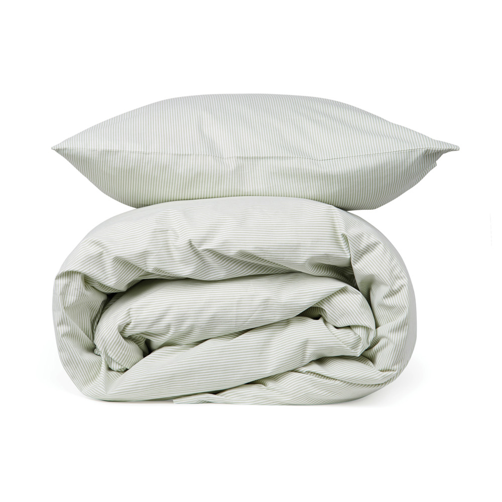 VINGA Montgomery premium katoenen beddengoed, 4-delige set - groen, wit (± PMS Green/ ± PMS White)
