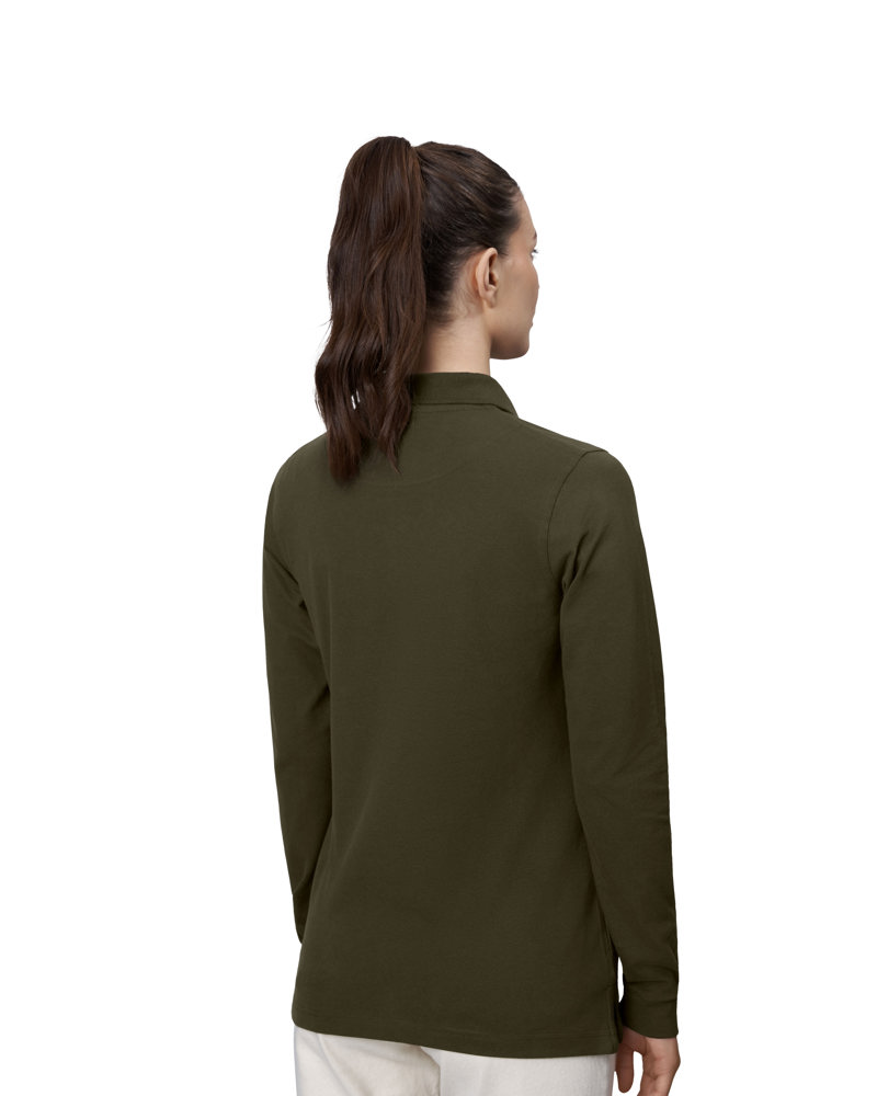 Poloshirt met lange mouw | stretch | dames